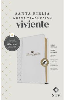 Image of Biblia NTV Manual Letra Grande con Filament Símil Piel Blanco Índice Letra Roja