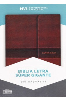 Image of Biblia NVI Letra Súper Gigante Marrón con Solapa y Iman con Cierre con Índice