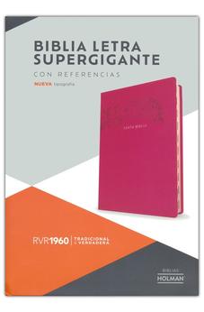 Biblia RVR 1960 Letra Súper Gigante Floral Símil Piel con Índice