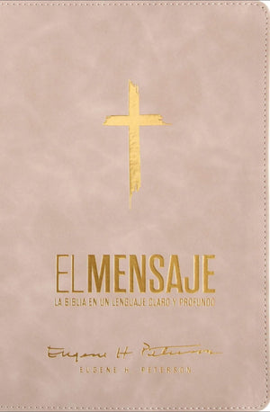 Biblia El Mensaje Rosa Suave Símil Piel