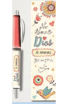 Pack Bolígrafo con Marcador de Libro No Temas Dios Te Ayudará