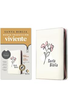 Biblia NTV Compacta Letra Gigante con Filament Símil Piel Beige Índice Letra Roja Cierre