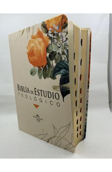 Image of Biblia RVR 1960 de Estudio Teológico Flores Naranja con Índice