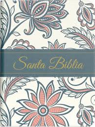 Biblia RVR 1960 Compacta Letra Grande 11 Puntos Símil Piel Floral Crema