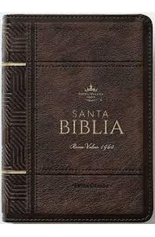 Biblia RVR 1960 Letra Grande Tamaño Manual Neoclassic Café Oscuro Símil Piel