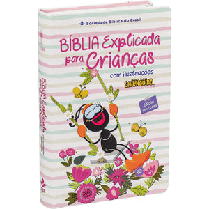 Bíblia Em Portugués NTHL Explicada para Crianças com ilustrações Smilinguido Capa Cura