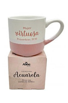 Taza 12 OZ Colección Acuarela: Mujer Virtuosa