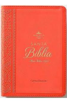 Biblia RVR 1960 Letra Grande Tamaño Manual Neoclassic Coral Símil Piel