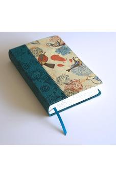 Biblia RVR 1960 Letra Gigante Símil Pel Azul con Pájaros Cantos Pintados