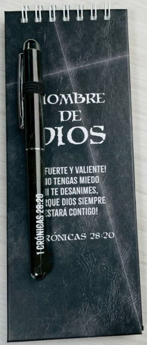 Block de Notas con Bolígrafo.  Hombre de Dios