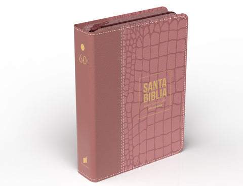 Image of Biblia RVR 1960 Compacta Letra Grande 11 puntos Símil Piel Piel Rosa Oscuro con Cierre y Índice