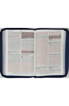 Image of Biblia RVR 1960 de Promesas Letra Gigante Azul Triangulos Simil Piel con Cierre