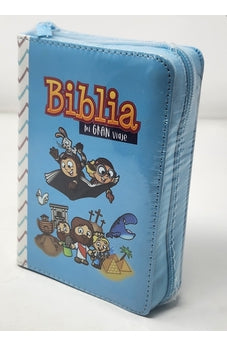 Biblia RVR 1960 para Niños Mi Gran Viaje Azul Símil Piel con Cierre