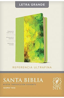 Biblia NTV de Referencia Ultrafina Letra Grande Sentipiel Verde Índice