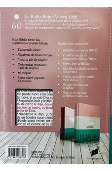 Image of Biblia RVR 1960 Letra Súper Gigante Rosa Gris Turquesa con Cierre e Índice