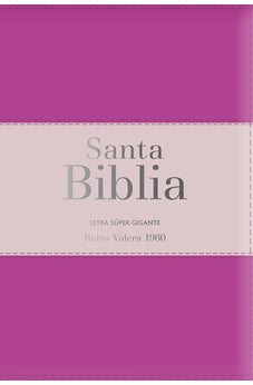 Biblia RVR 1960 Letra Súper Gigante Tricolor Fucsia Palo Rosa Fucsia con Cierre con Índice
