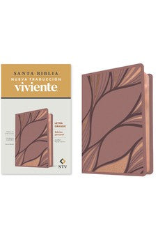 Image of Biblia NTV Letra Grande Tamaño Personal Rosado Metálico Símil Piel