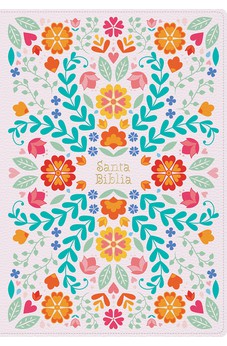 Biblia RVR 1960 Súper Gigante Floreada Símil Piel
