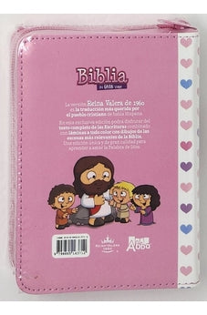 Image of Biblia RVR 1960 para Niños Mi Gran Viaje Rosa Símil Piel con Cierre