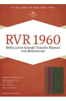 Biblia RVR 1960 Letra Grande Tamaño Manual con Referencias Chocolate Ciruela Verde Jade Símil Piel
