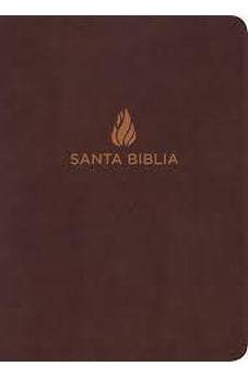 Biblia RVR 1960 Letra Grande Tamaño Manual Marrón Piel Fabricada con Índice