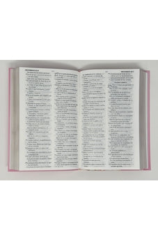 Biblia RVR 1960 Letra Grande Tamaño Manual Tapa Flex Rosada Flores
