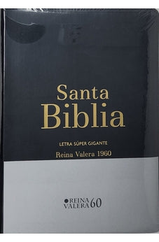 Biblia RVR 1960 Letra Súper Gigante Negro con Cierre con Índice