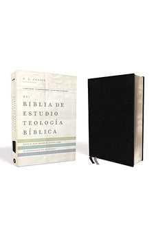 Biblia NVI de Estudio Teología Bíblica Piel Reciclada Negro Interior a Cuatro Colores