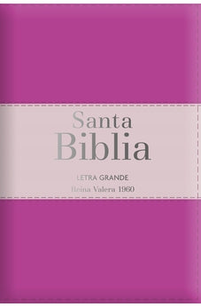 Biblia RVR 1960 Letra Grande Tamaño Manual Tricolor Fucsia Palo Rosa Fucsia con Cierre con Índice
