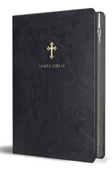 Biblia RVR 1960 Letra Grande Símil Piel Negra con Cierre
