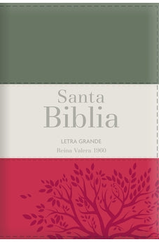 Image of Biblia RVR 1960 Letra Grande Tamaño Manual Tricolor Gris Crema Rojo con Cierre con Índice