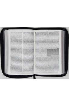 Biblia RVR 1960 de Promesas Letra Grande Tamaño Manual Negro Naranja Verde Simil Piel con Cierre