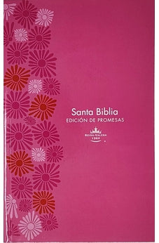 Biblia RVR 1960 de Promesas Letra Grande Rosada Flores Rústica