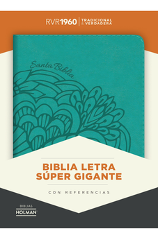 Biblia RVR 1960 Letra Súper Gigante Aqua Símil Piel con Índice